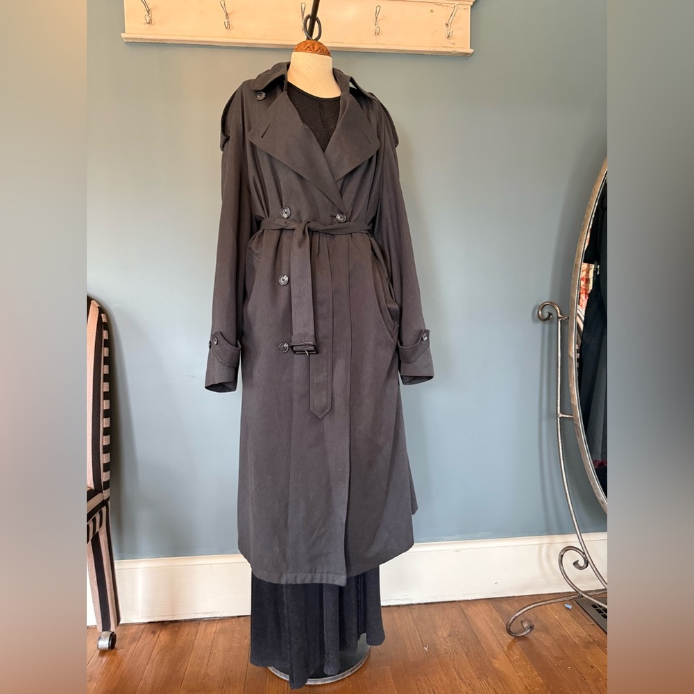Vintage Christian Dior Le connoisseur Trench double breasted Coat Overcoat 40L - Picture 12 of 16